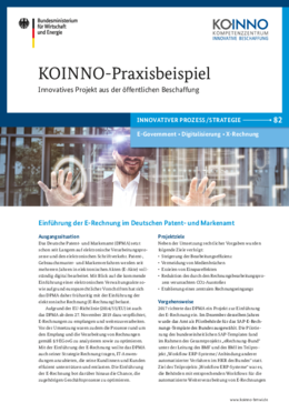 KOINNO Praxisbeispiel Einführung der E-Rechnung im Deutschen Patent- und Markenamt KOINNO Praxisbeispiel Einführung der E-Rechnung im Deutschen Patent- und Markenamt
