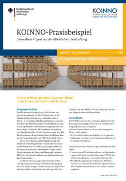 KOINNO-Praxisbeispiel: Virtueller Bürgerassistent ‚Frag-den-Michel‘ in der Freien und Hansestadt Hamburg KOINNO-Praxisbeispiel: Virtueller Bürgerassistent ‚Frag-den-Michel‘ in der Freien und Hansestadt Hamburg