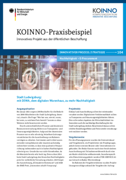 KOINNO-Praxisbeispiel: Stadt Ludwigsburg: mit DIWA, dem digitalen Warenhaus, zu mehr Nachhaltigkeit KOINNO-Praxisbeispiel: Stadt Ludwigsburg: mit DIWA, dem digitalen Warenhaus, zu mehr Nachhaltigkeit