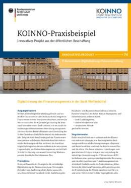 KOINNO-Praxisbeispiel:Digitalisierung des Finanzmanagements in der Stadt Wolfenbüttel KOINNO-Praxisbeispiel:Digitalisierung des Finanzmanagements in der Stadt Wolfenbüttel