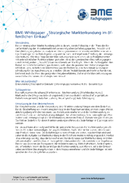 Whitepaper zur strategishen Markterkundung in der öffentlichen Beschaffung Whitepaper zur strategishen Markterkundung in der öffentlichen Beschaffung