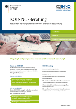 KOINNO Beratung für die innovative öffentliche Beschaffung KOINNO Beratung für die innovative öffentliche Beschaffung